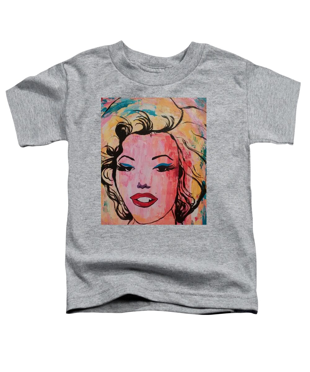 Marilyn Munroe Toddler T-Shirt featuring the painting Marilyn by Lynne McQueen