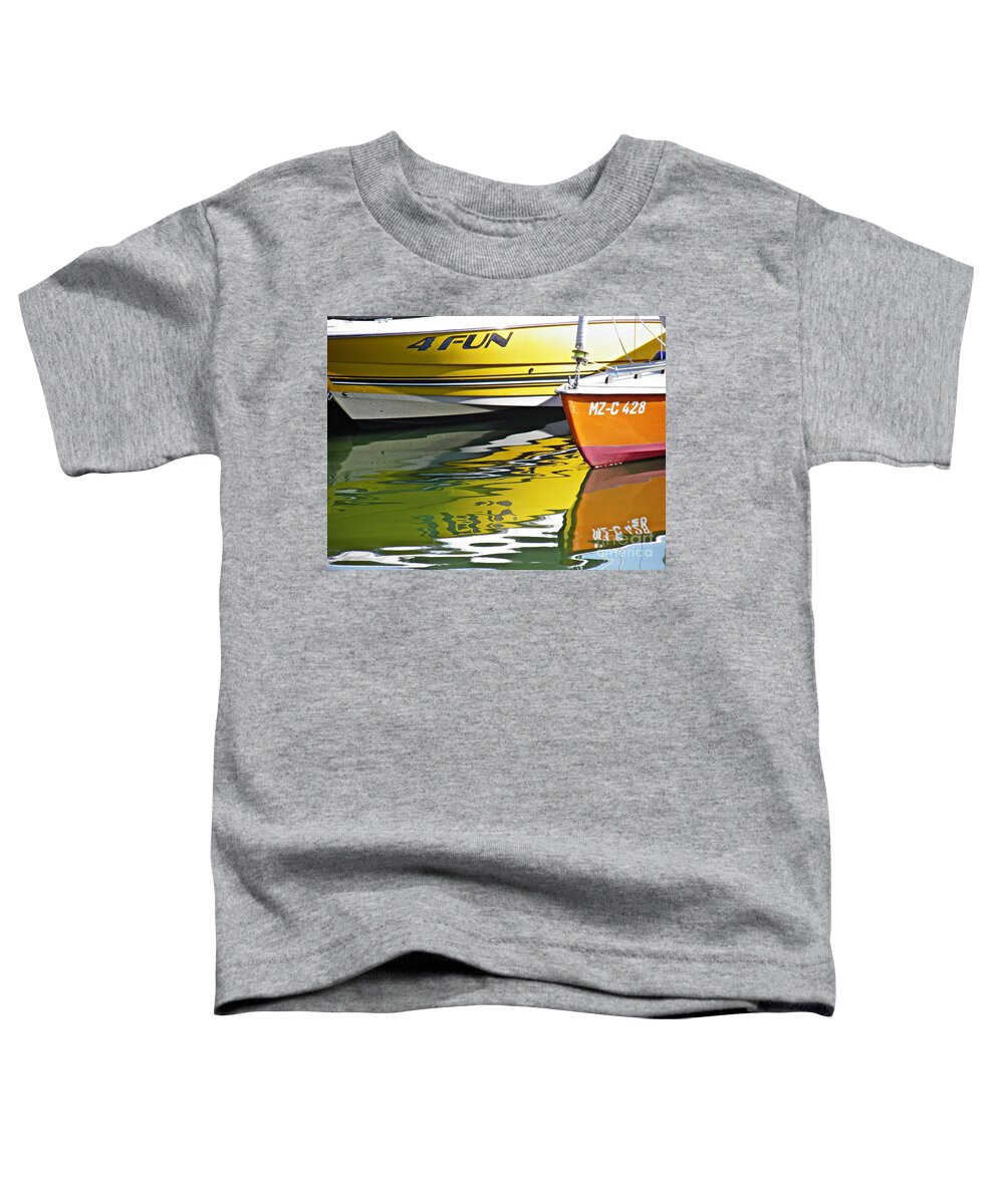 Reflection Toddler T-Shirt featuring the photograph Marina Abstract 4 by Sarah Loft