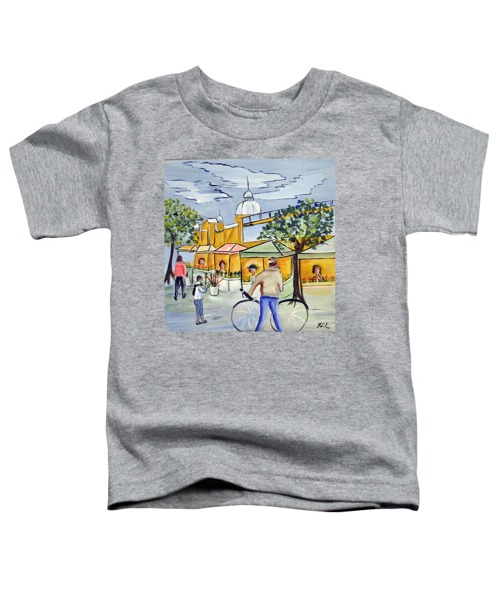 Acrylic Toddler T-Shirt featuring the painting Market Day by Heather Lovat-Fraser