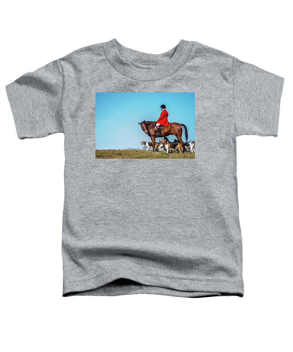 Foxhound Toddler T-Shirt featuring the photograph Matlock and friends by Pamela Taylor