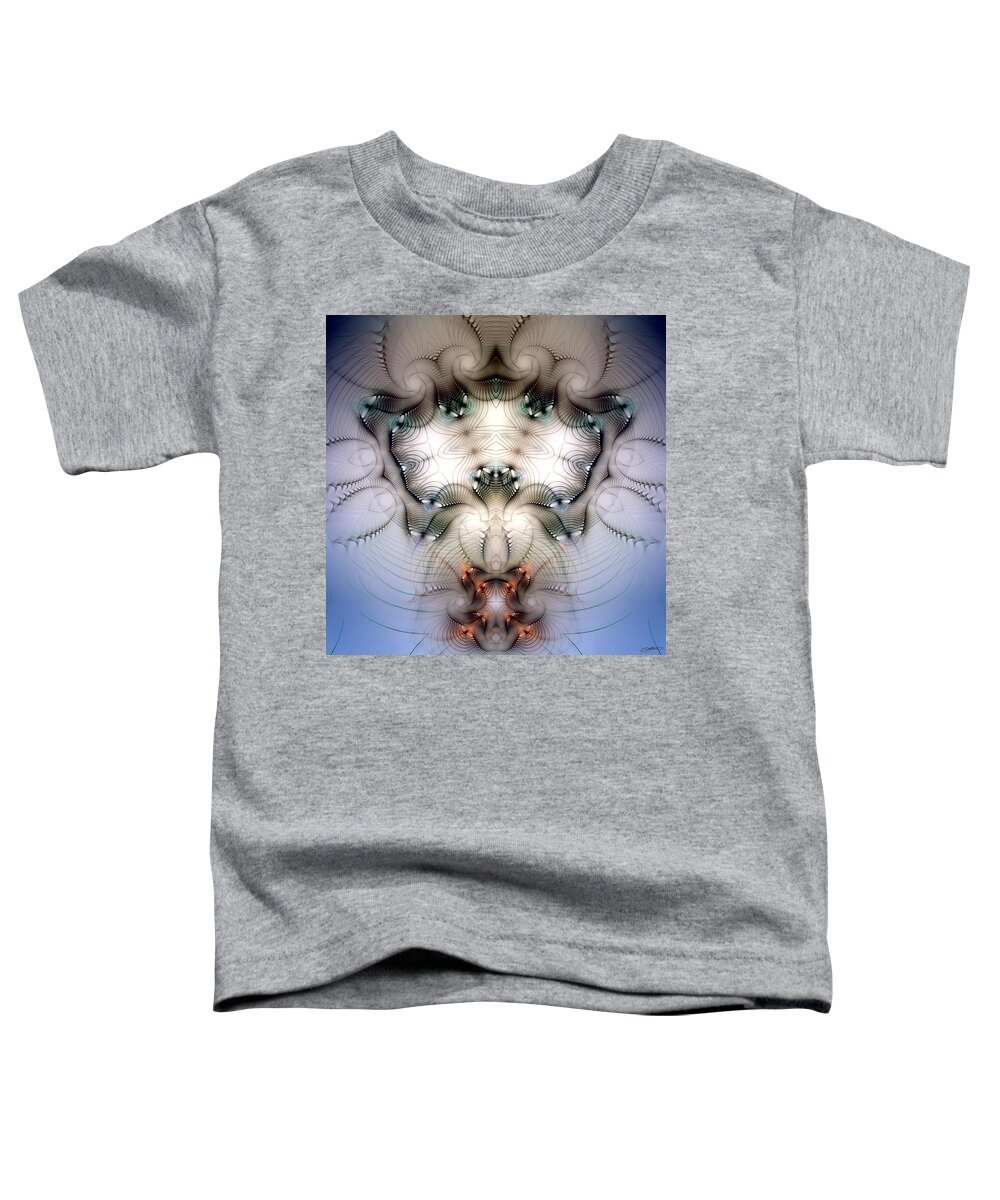 Abstract Toddler T-Shirt featuring the digital art Meditative Symmetry 4 by Casey Kotas