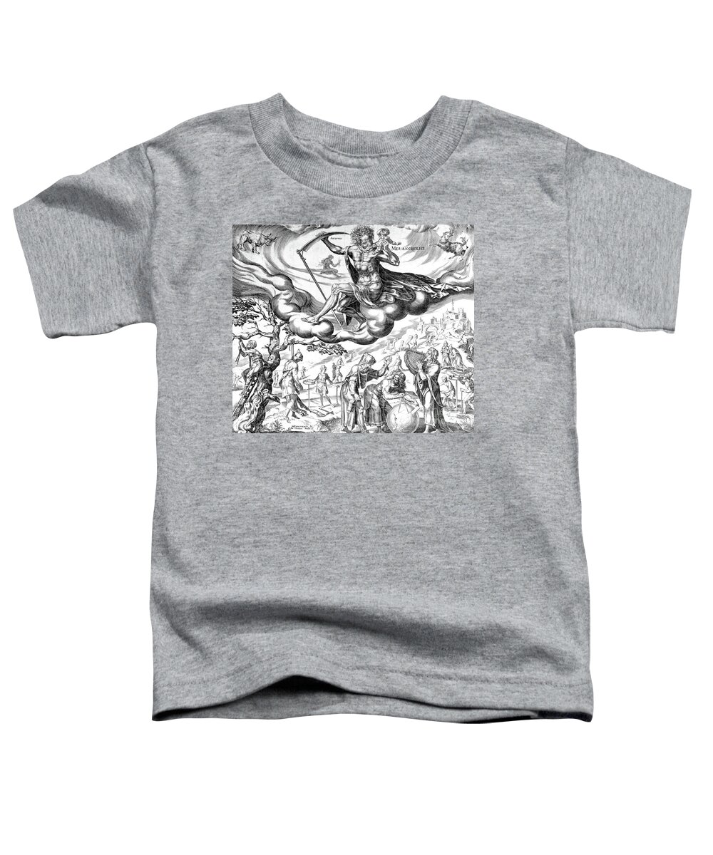 Melancholy Toddler T-Shirt featuring the drawing Melancholy by Maarten van Heemskerck