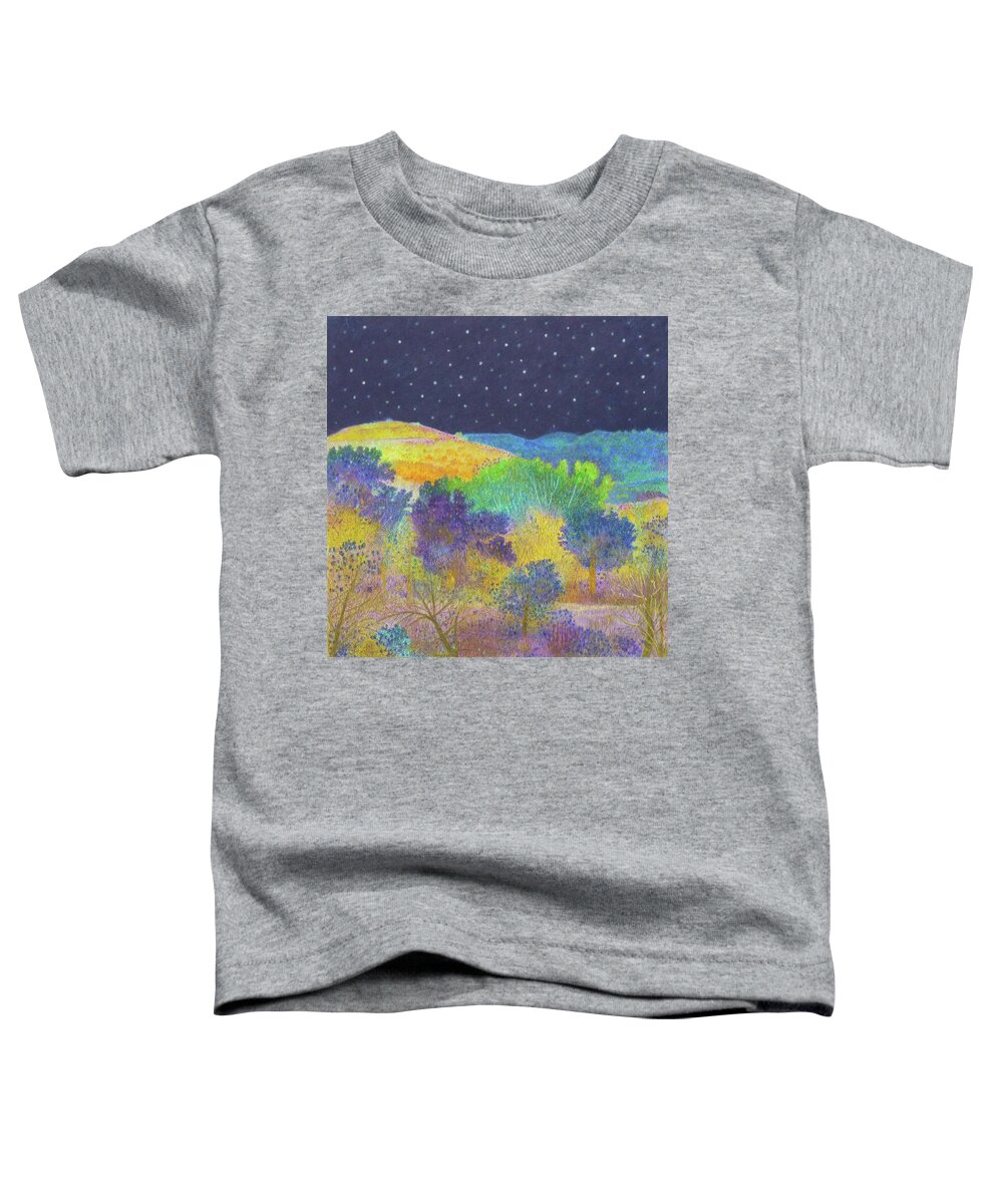 North Dakota Toddler T-Shirt featuring the painting Midnight Trees Dream by Cris Fulton