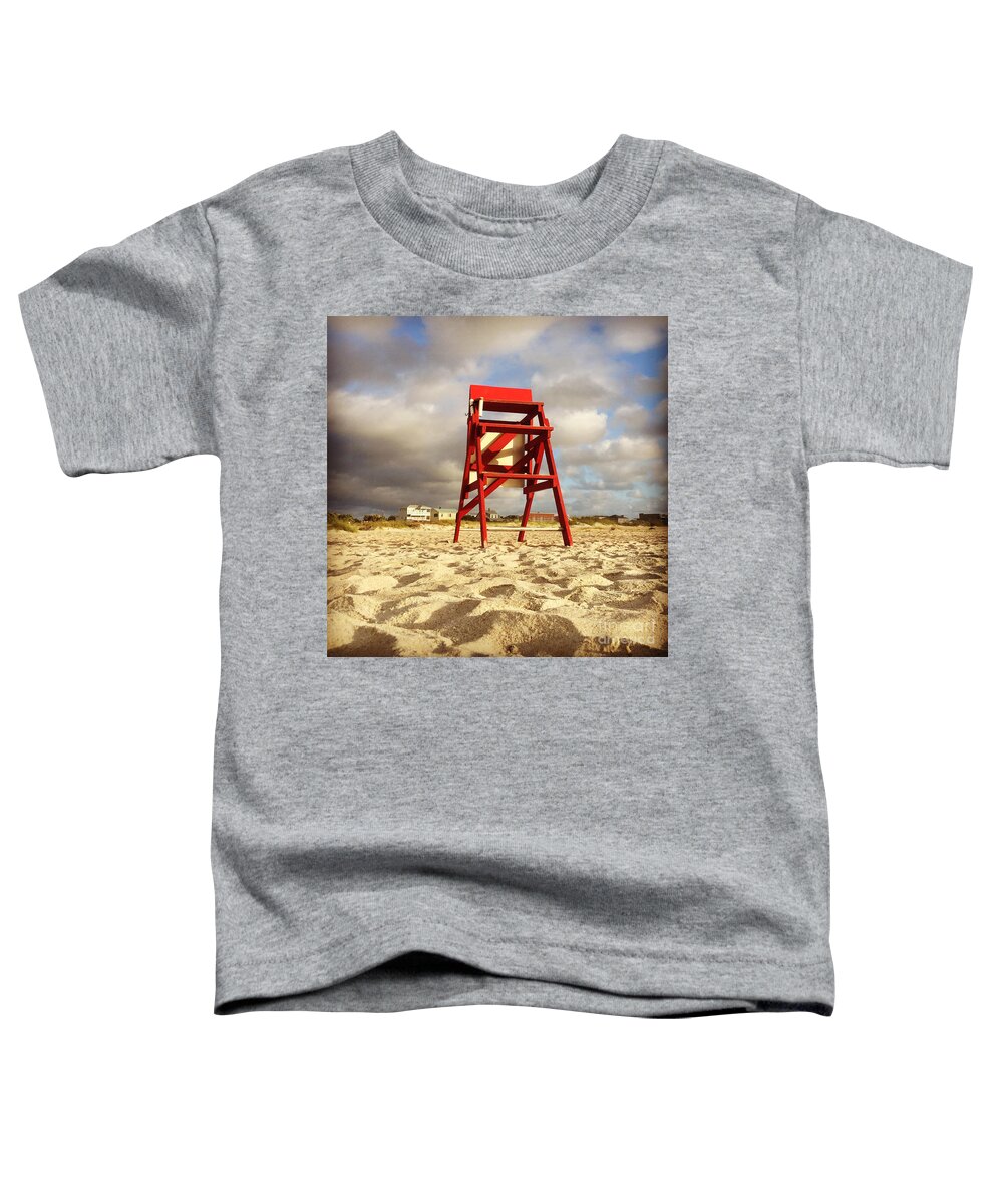 #summerbegins #lifeguards #savelives #heroes #boysofsummer #girlsofsummer #westend2 #jonesbeachmemories #staugustine #florida #leeannkendall #1000sunrises Toddler T-Shirt featuring the photograph Mighty Red by LeeAnn Kendall