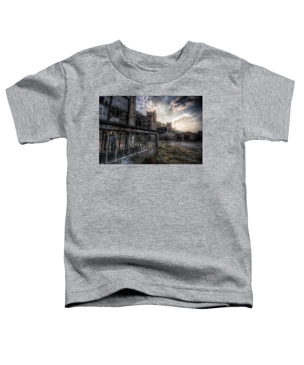 Urbex Toddler T-Shirt featuring the digital art Mine sunset by Nathan Wright