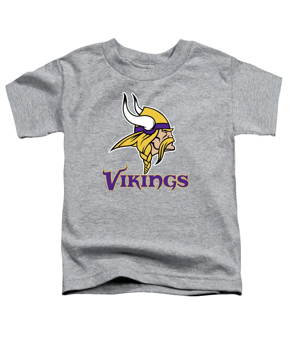 Minnesota Toddler T-Shirt featuring the mixed media Minnesota Vikings Translucent Steel by Movie Poster Prints