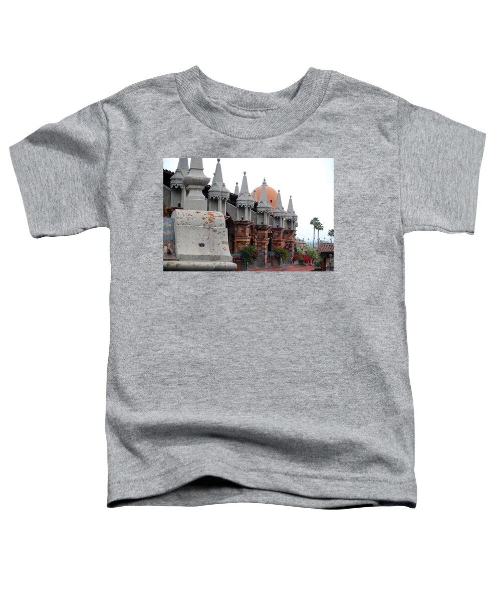 Mission Inn Toddler T-Shirt featuring the photograph Mission Inn Authors Row by Amy Fose