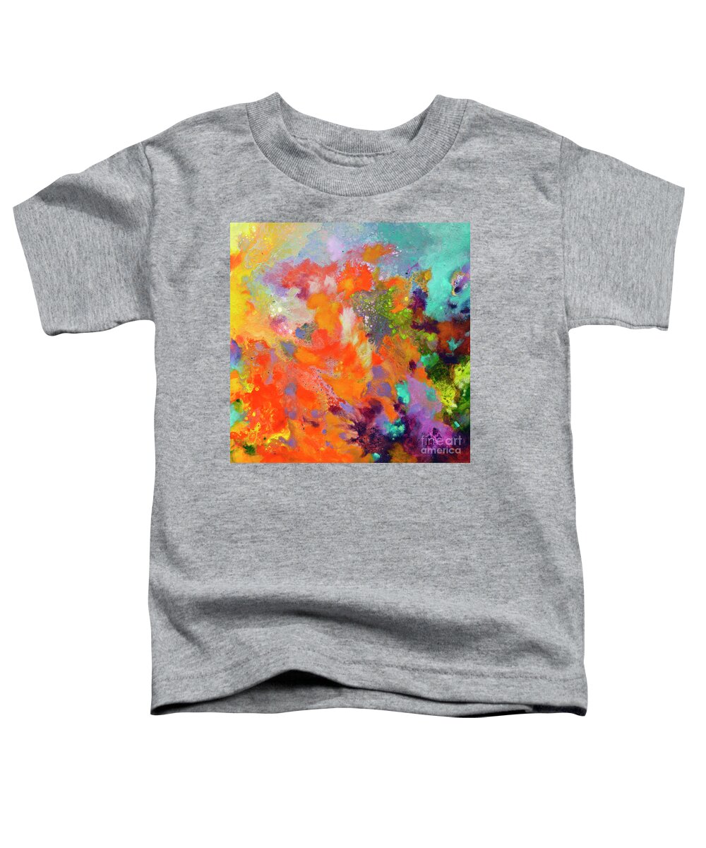 Abstract Toddler T-Shirt featuring the painting Momentum, Canvas Two by Sally Trace