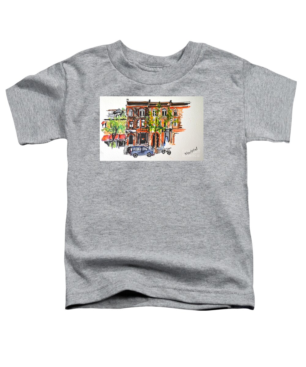 Sketch Toddler T-Shirt featuring the painting Montreal 1 by Betty M M Wong