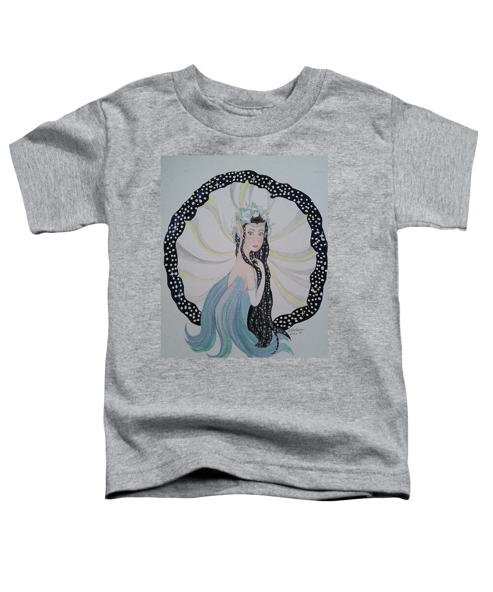 Fairy Toddler T-Shirt featuring the painting Moon Flower Fairy by Susan Nielsen