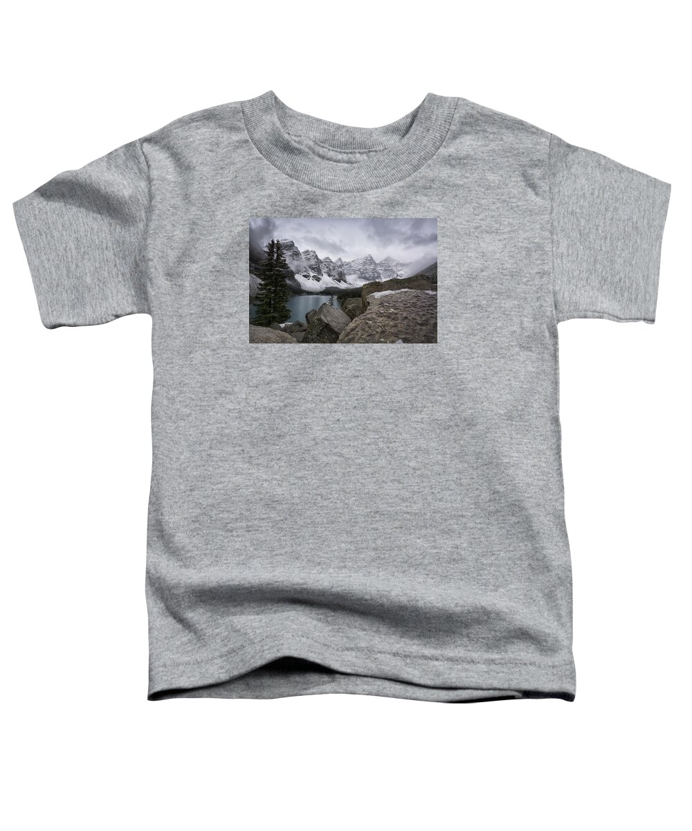 Canada Toddler T-Shirt featuring the photograph Moraine Lake by Robert Fawcett