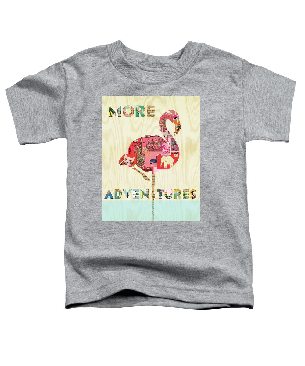 More Adventures Toddler T-Shirt featuring the mixed media More Adventures by Claudia Schoen