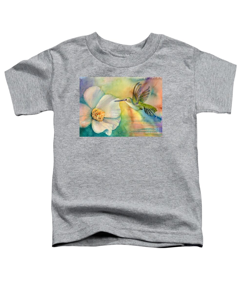 Hummingbird Toddler T-Shirt featuring the painting Morning Glory by Amy Kirkpatrick