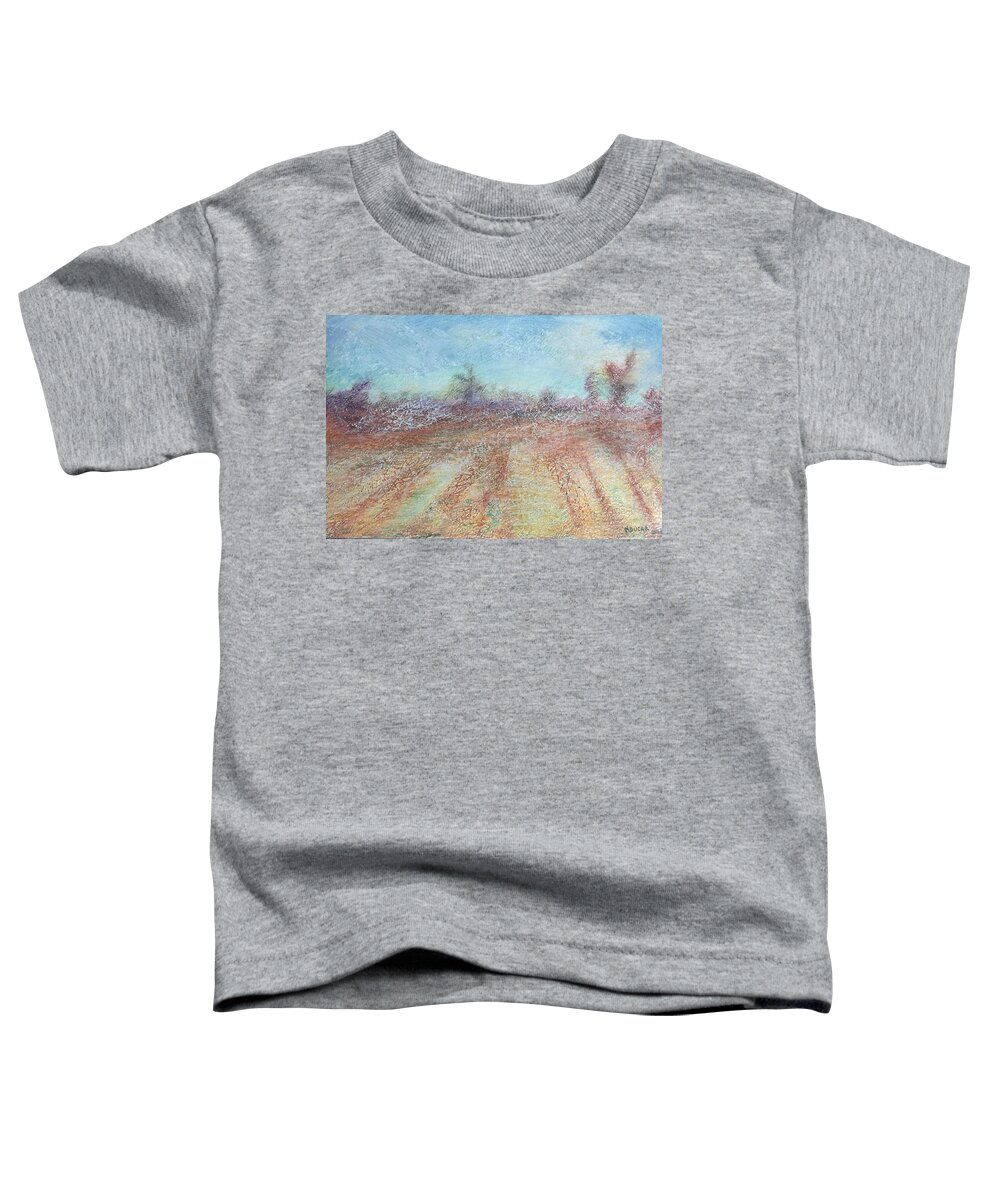 Oil Pastels Toddler T-Shirt featuring the mixed media Morning has Broken by Norma Duch