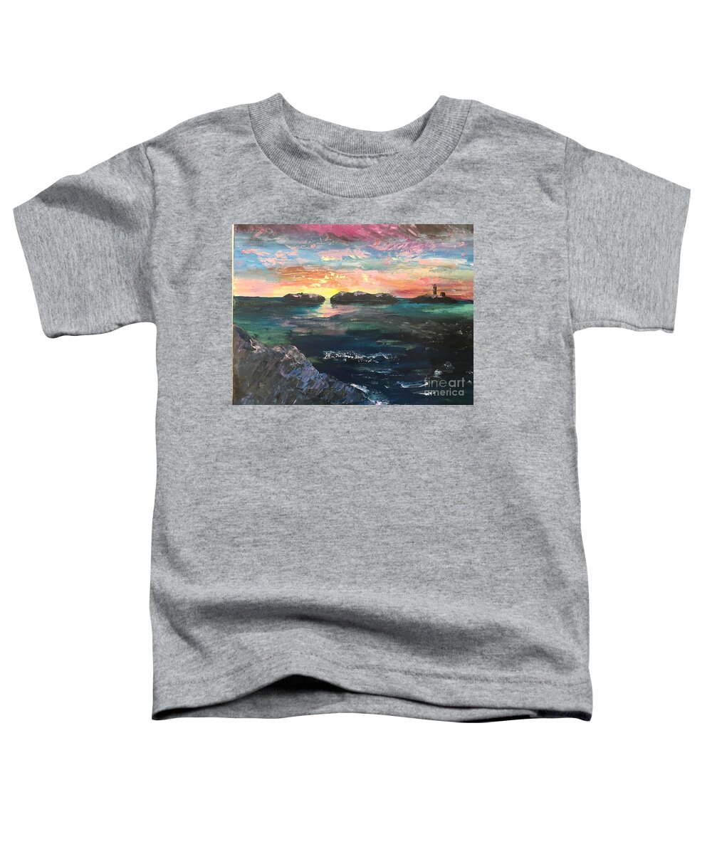  Toddler T-Shirt featuring the painting Morning Maine by Francois Lamothe