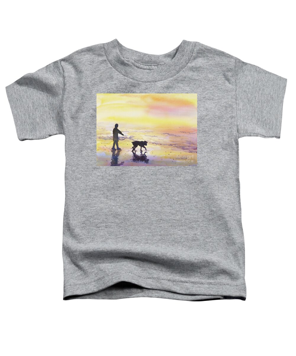 Reflections Toddler T-Shirt featuring the painting Morning reflections by Lisa Debaets