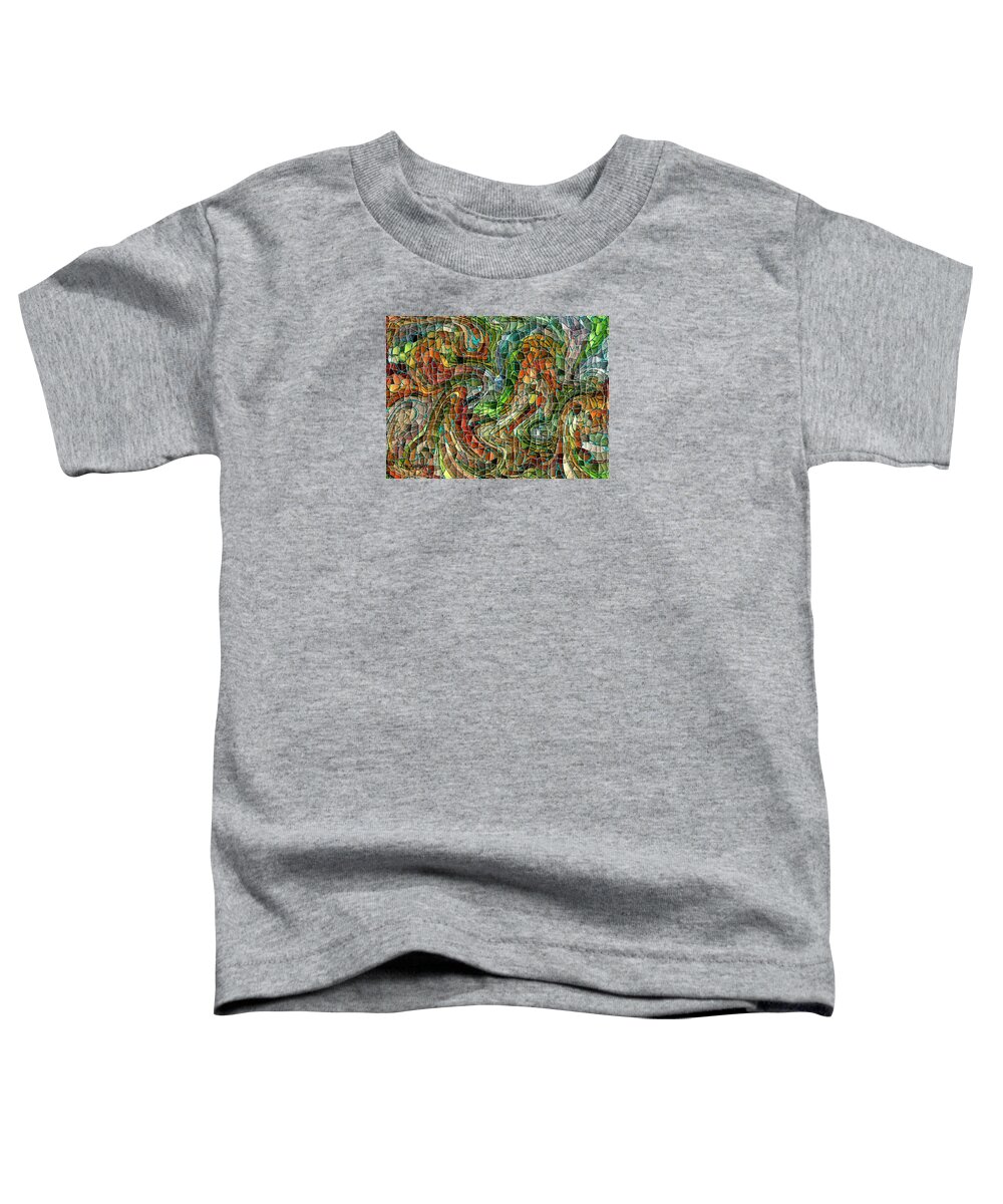 Abstract Toddler T-Shirt featuring the digital art Mosaic #75 by Iris Gelbart