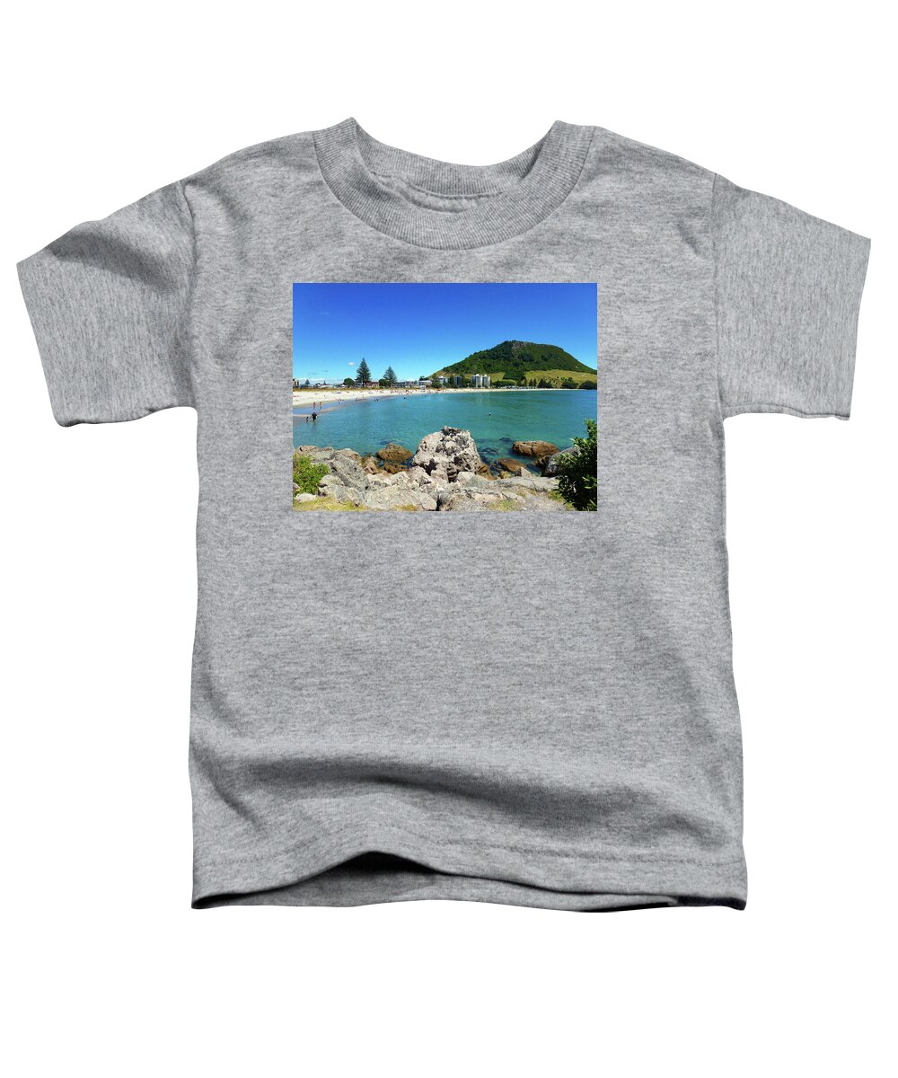Mount Maunganui Toddler T-Shirt featuring the photograph Mount Maunganui Beach 8 - Tauranga New Zealand by Selena Boron