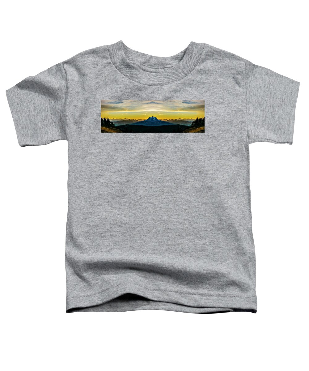 Hike Toddler T-Shirt featuring the digital art Mount Shuksan Sunrise Reflection 2 by Pelo Blanco Photo