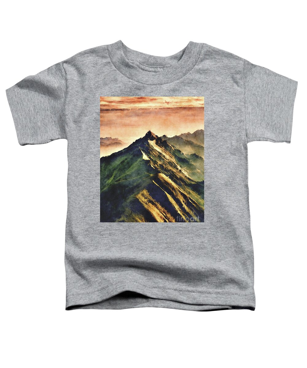 Mountains Toddler T-Shirt featuring the digital art Mountains In The Clouds by Phil Perkins