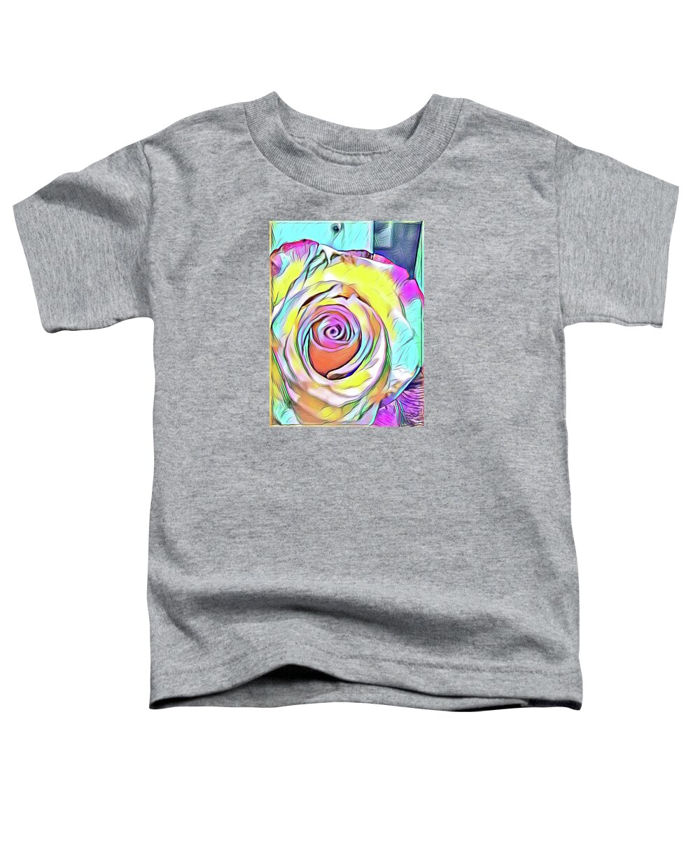 Rose Toddler T-Shirt featuring the painting Multi-Colored Rose by Marian Lonzetta