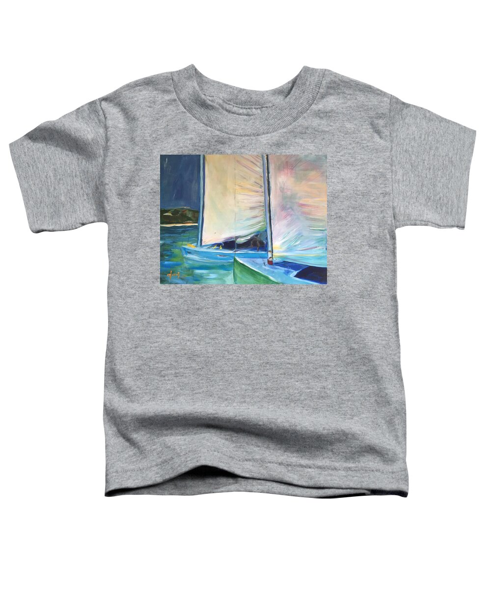 Hope Town Toddler T-Shirt featuring the painting Neck and Neck by Josef Kelly