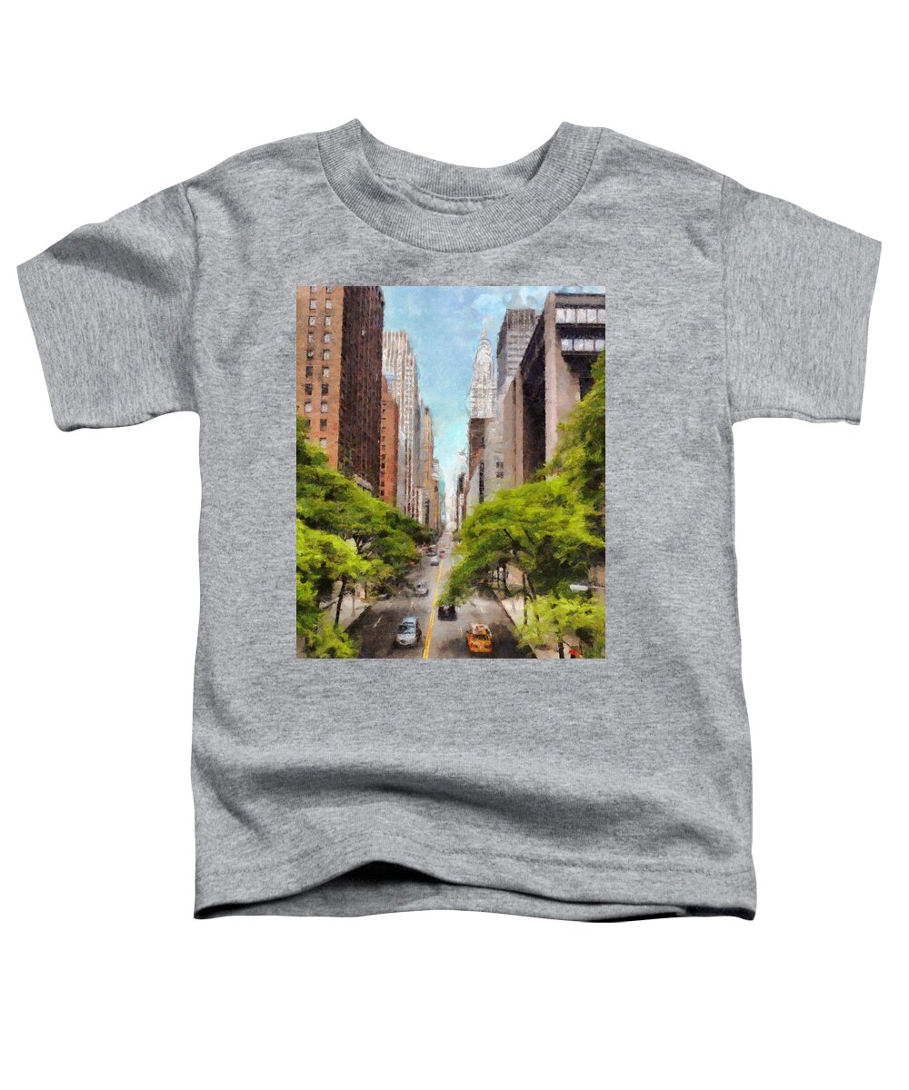 New York Toddler T-Shirt featuring the painting New York Chrysler Building Art Painting by Wall Art Prints