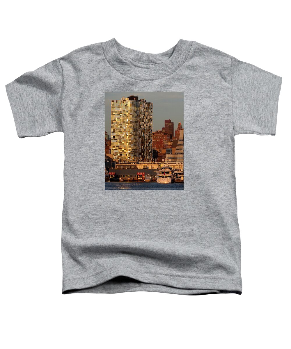 Cityscapes Toddler T-Shirt featuring the photograph New York city Hudson View by Michael Ramsey