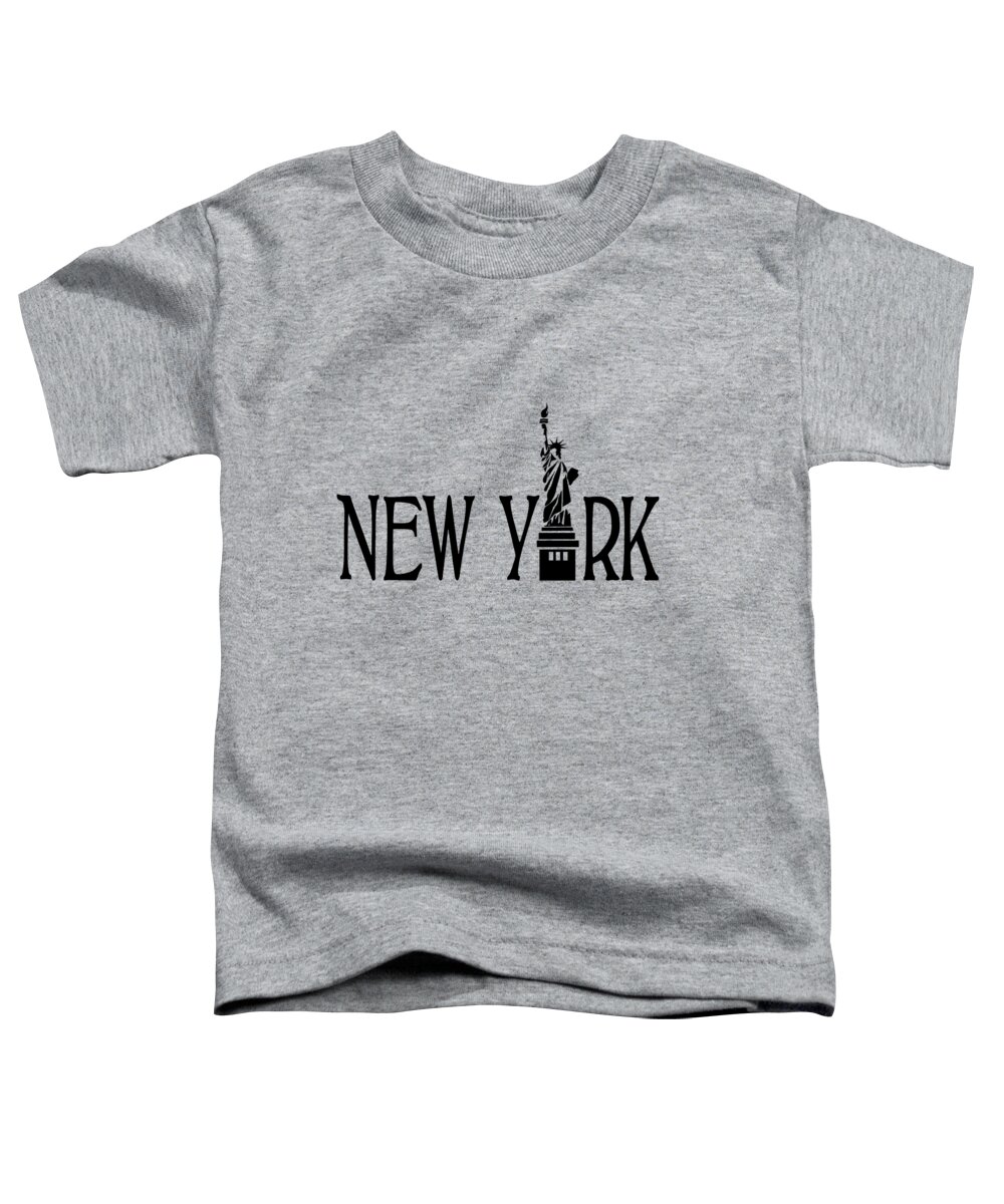 New York Toddler T-Shirt featuring the digital art New York Liberty by Movie Poster Prints