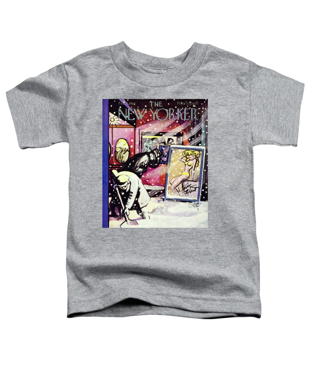 Doorman Toddler T-Shirt featuring the painting New Yorker February 11 1950 by Arthur Getz