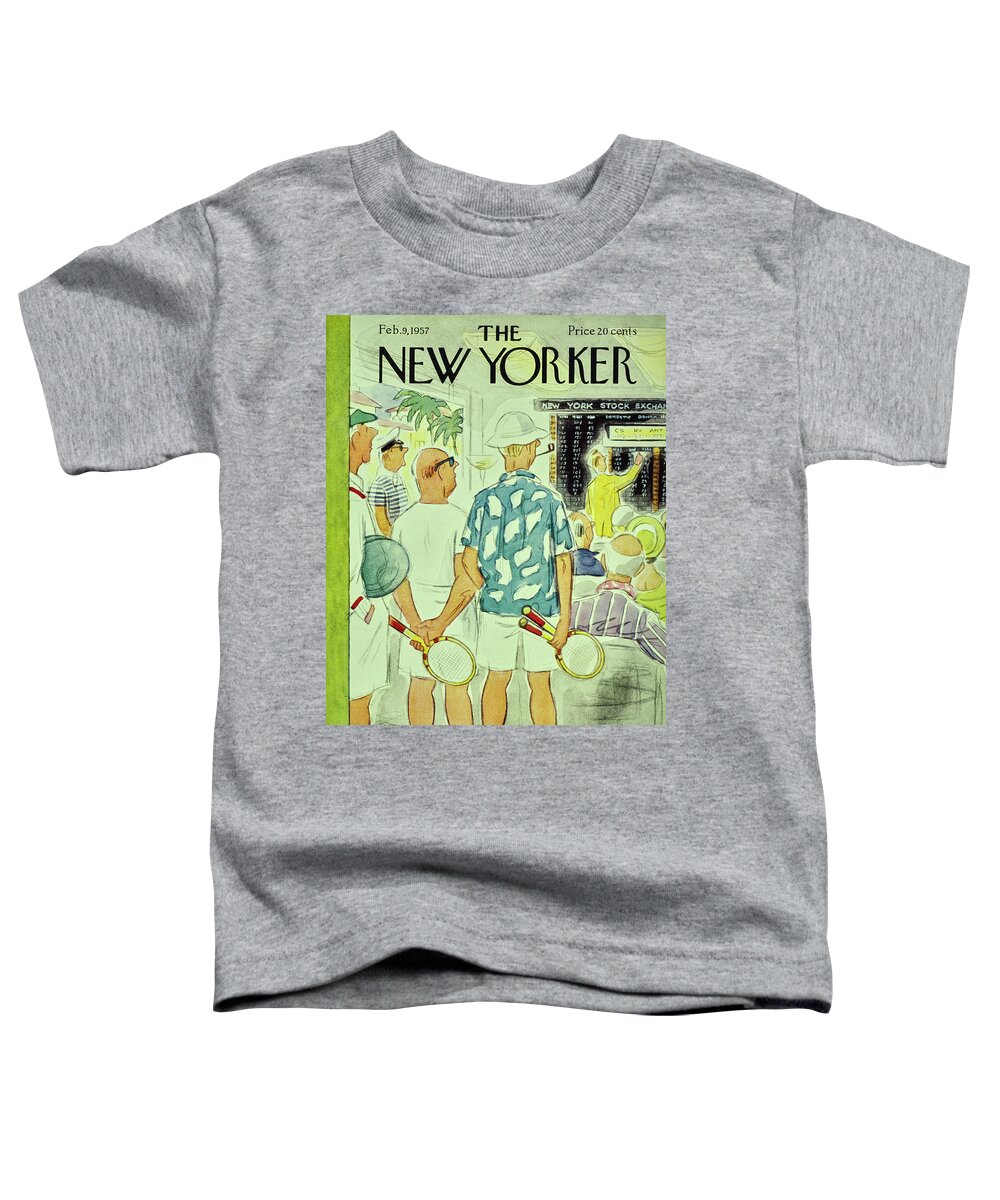 Resort Toddler T-Shirt featuring the painting New Yorker February 9 1957 by Leonard Dove