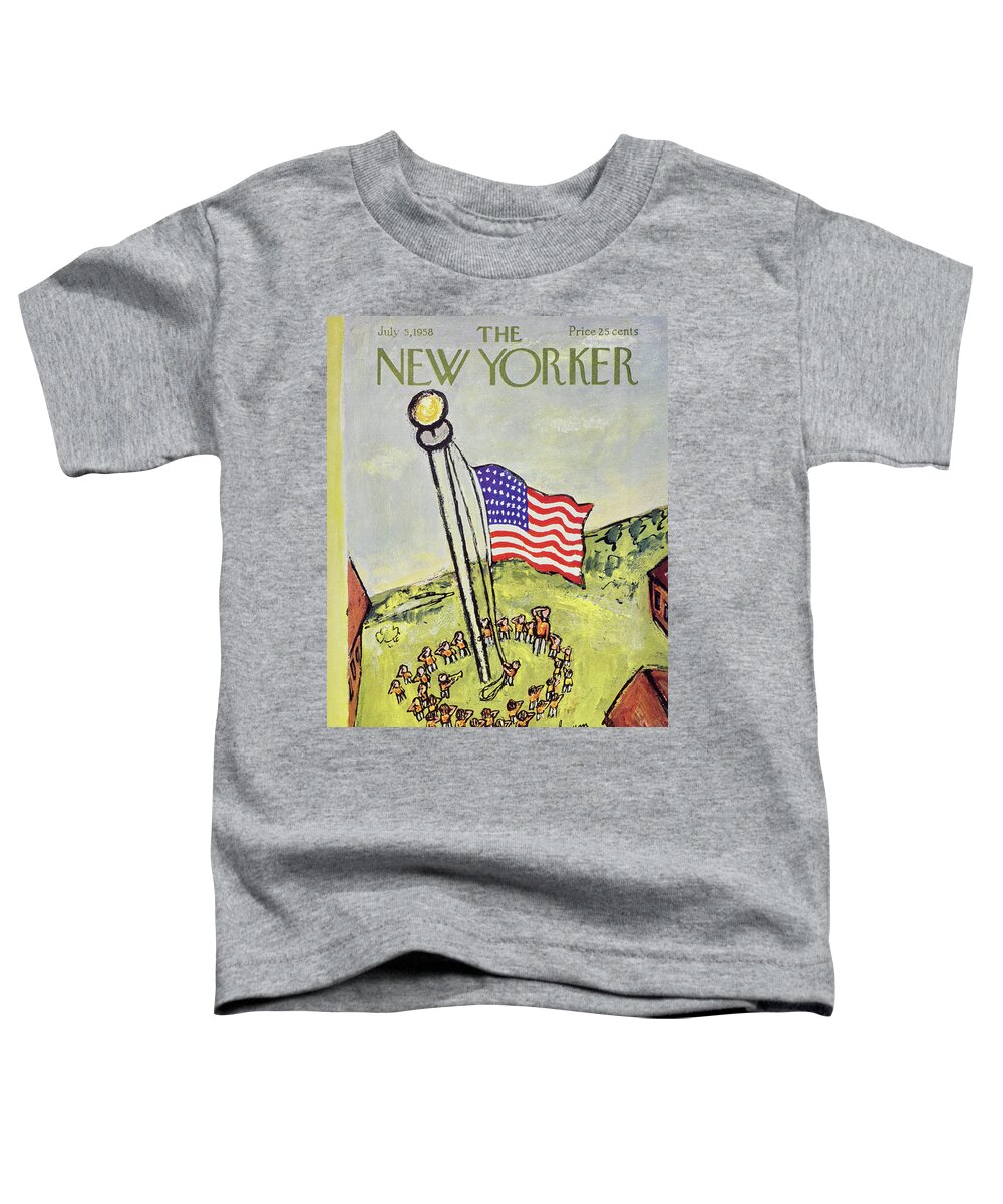 Children Toddler T-Shirt featuring the painting New Yorker July 5 1958 by Abe Birnbaum