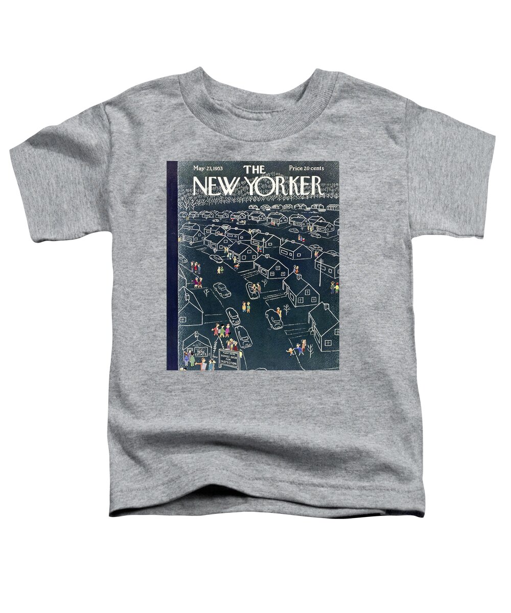 Families Toddler T-Shirt featuring the painting New Yorker May 23 1953 by Charles Martin
