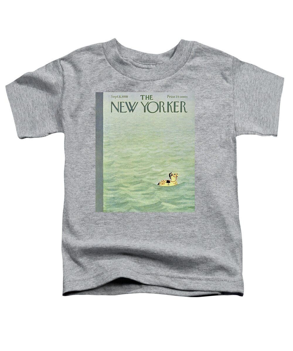 Sea Toddler T-Shirt featuring the painting New Yorker September 5 1959 by Charles E Martin
