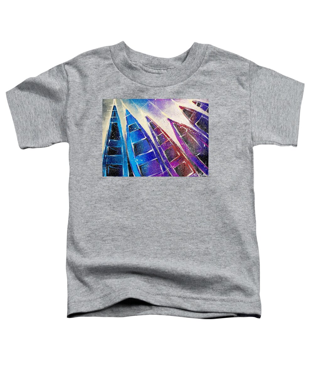 African Art Toddler T-Shirt featuring the painting Night Reflections by Nii Hylton