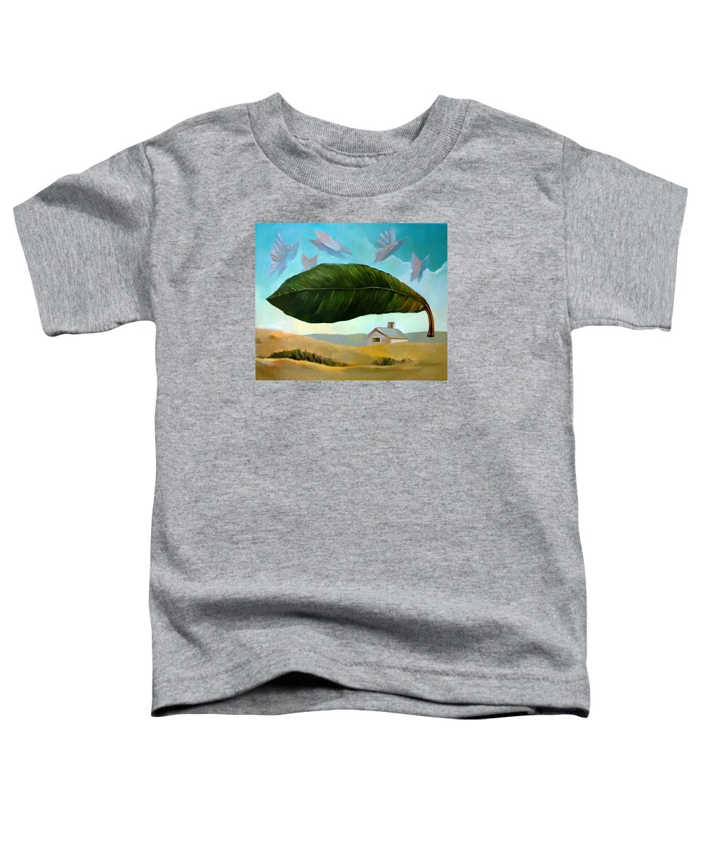 Green Toddler T-Shirt featuring the painting Norman Leaf by Filip Mihail