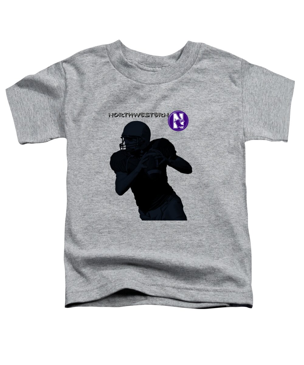 Football Toddler T-Shirt featuring the digital art Northwestern Football by David Dehner