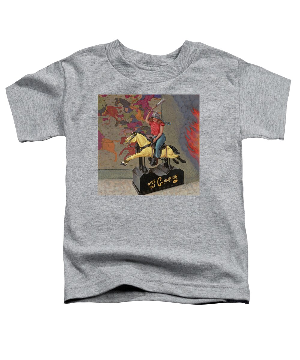 Horses Toddler T-Shirt featuring the painting Now We Ride by Holly Wood
