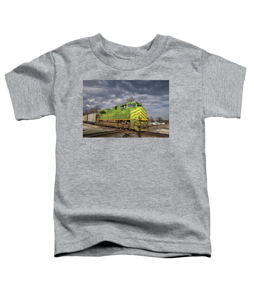 Landscape Toddler T-Shirt featuring the photograph NS 1072 Heritage Unit Illinois Terminal at Oakland City IN by Jim Pearson