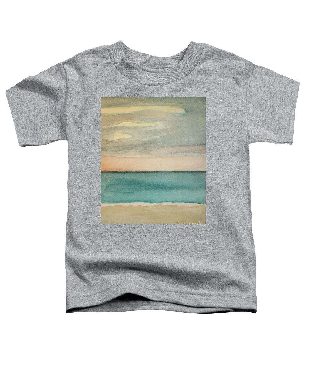 Ocean Beach Toddler T-Shirt featuring the painting Ocean Beach by Vesna Antic