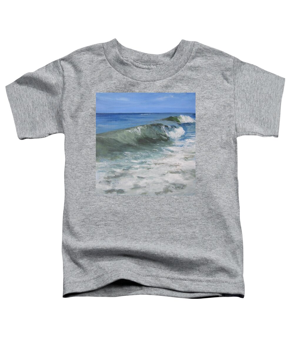 Ocean Toddler T-Shirt featuring the painting Ocean Power by Paula Pagliughi