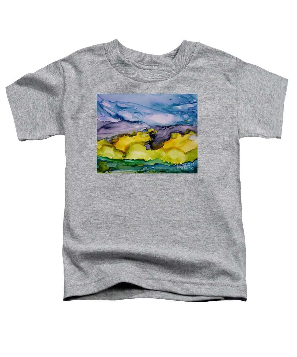 Landscape Toddler T-Shirt featuring the painting Ocean View by Susan Kubes