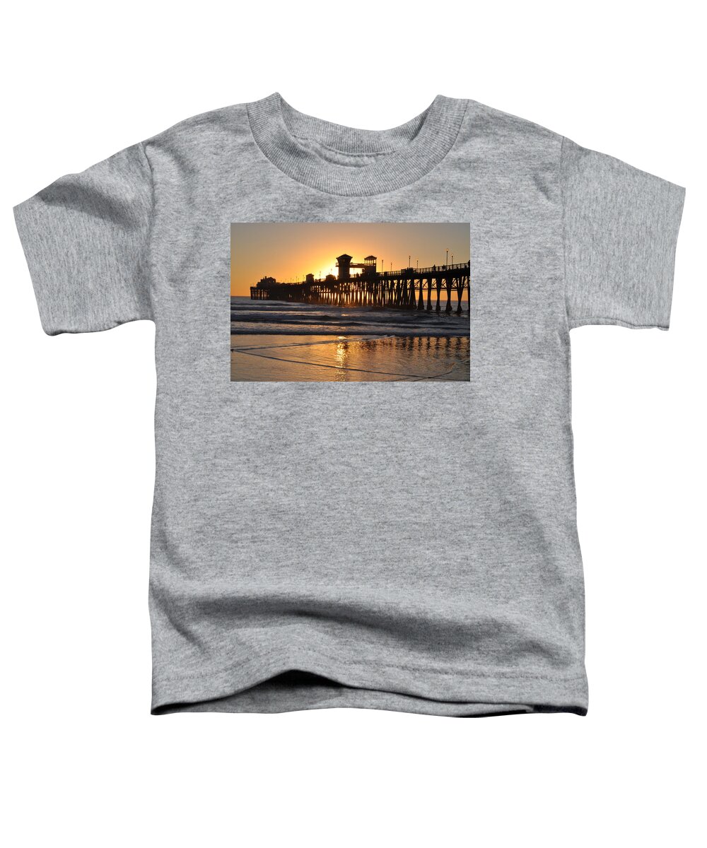 Silhouette Toddler T-Shirt featuring the photograph Oceanside Pier by Bridgette Gomes