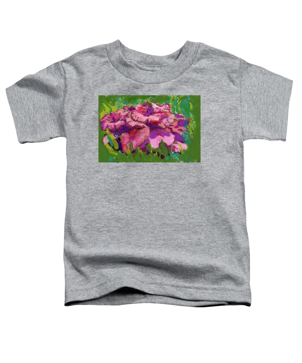 Mushrooms Toddler T-Shirt featuring the digital art Oh My Mushrooms by Suzanne Udell Levinger