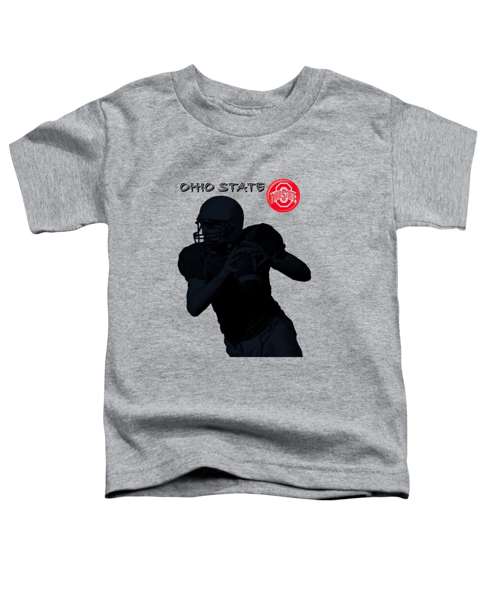 Football Toddler T-Shirt featuring the digital art Ohio State Football by David Dehner