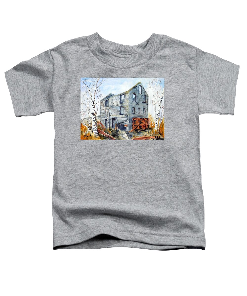 Birch Trees Toddler T-Shirt featuring the painting Old Mill by Sonia Mocnik
