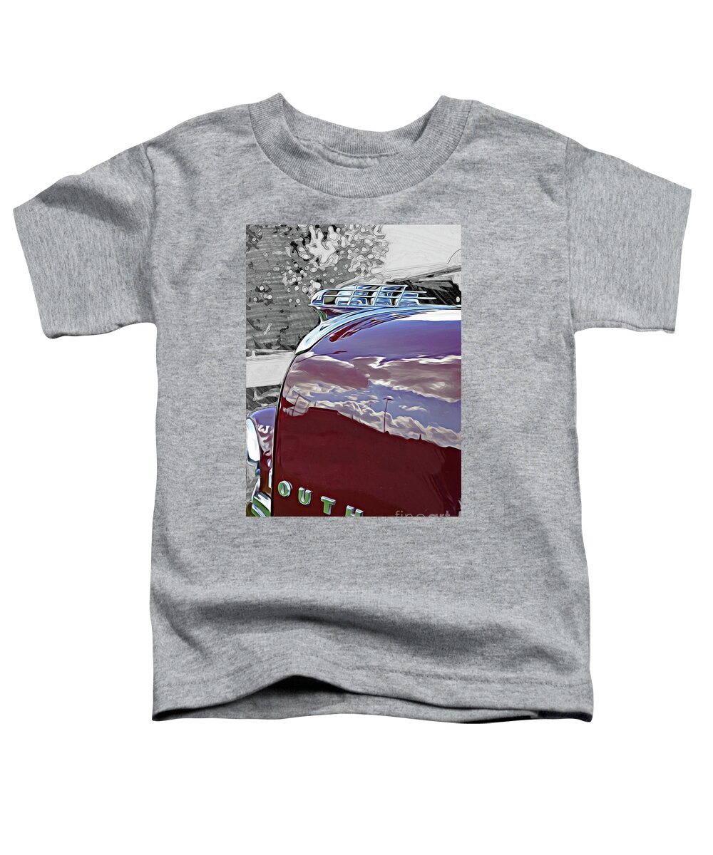 Cars Toddler T-Shirt featuring the photograph Old Plymouth Hood and Ornament by Randy Harris