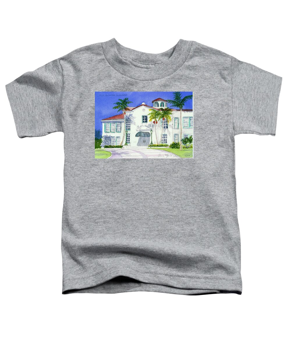 Old School Square Toddler T-Shirt featuring the painting Old School Square by Anne Marie Brown