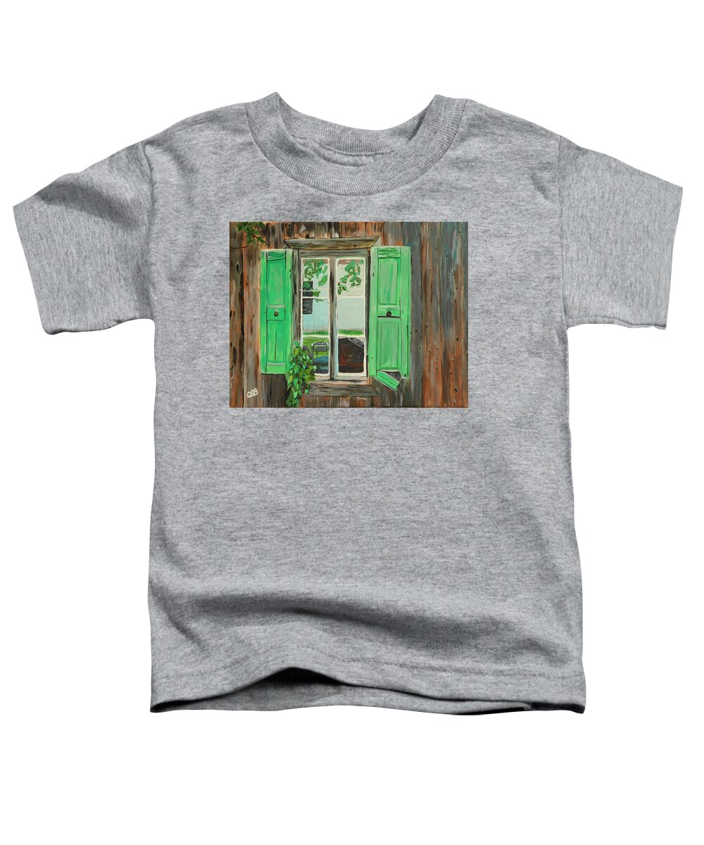 Wood Shed Toddler T-Shirt featuring the painting Old Shed by David Bigelow