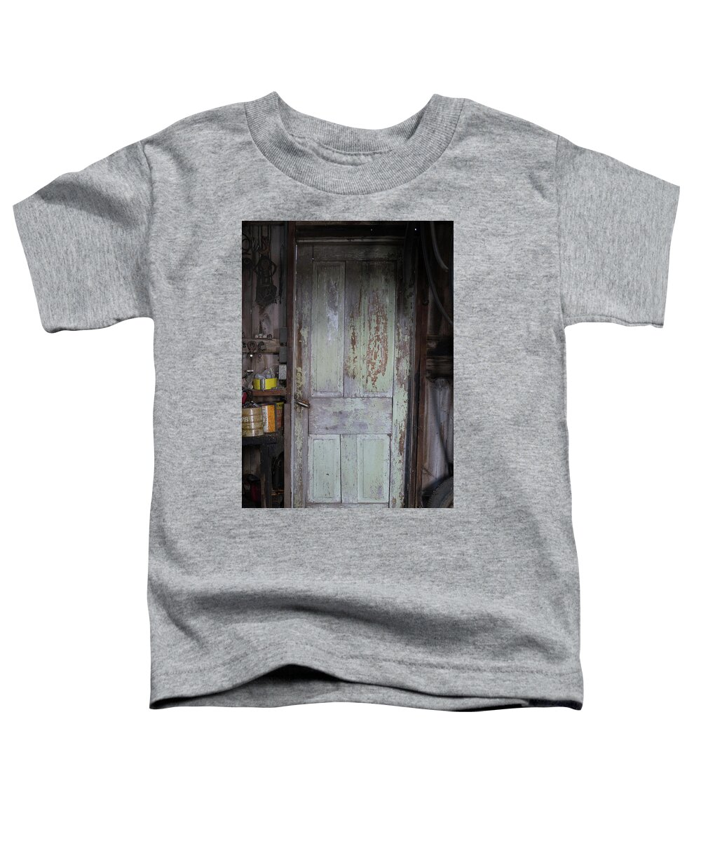 Door Toddler T-Shirt featuring the photograph Old Shop Door by Brooke Bowdren